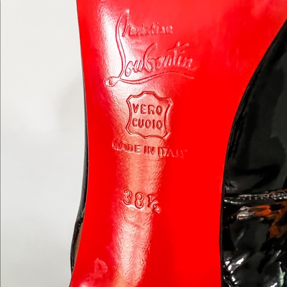 Christian Louboutin Platform Peeptoe Heels Black Patent Leather - Picture 5 of 7